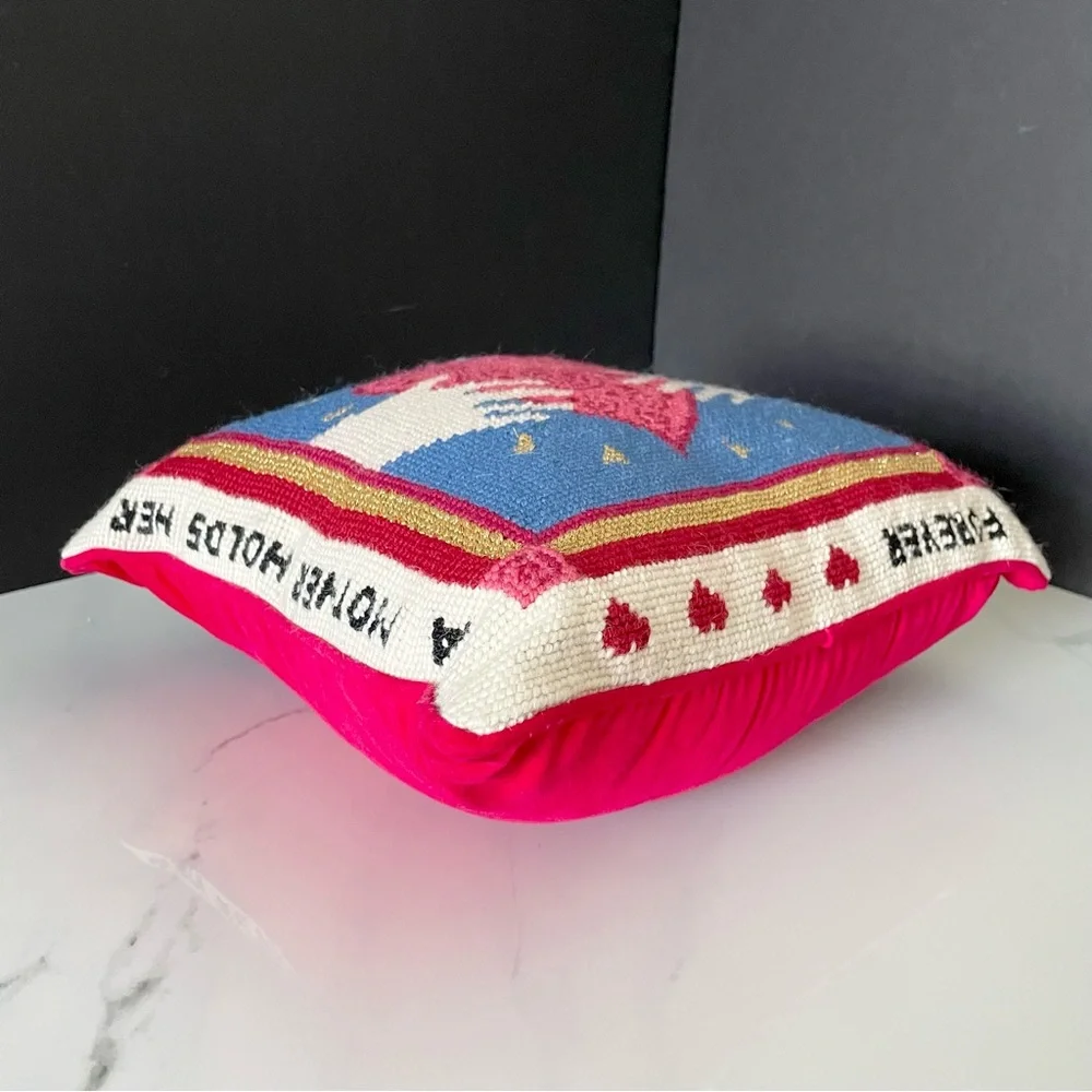 "A Mother Holds Her Children's Hands" Needlepoint Pillow - Picture 6 of 12